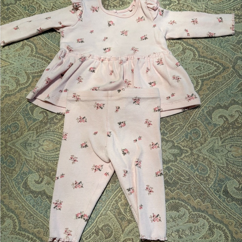 Next Baby Pink Floral Set
